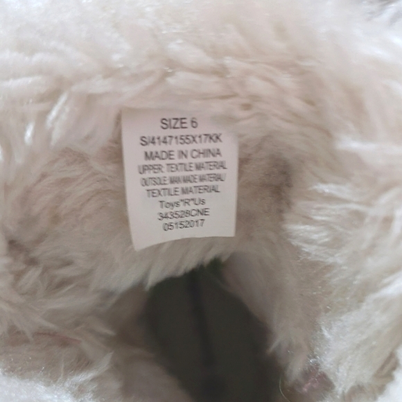 Toddler girls faux suede mauve color boots with fur trim, sparkles in Sz 6 - Picture 6 of 7